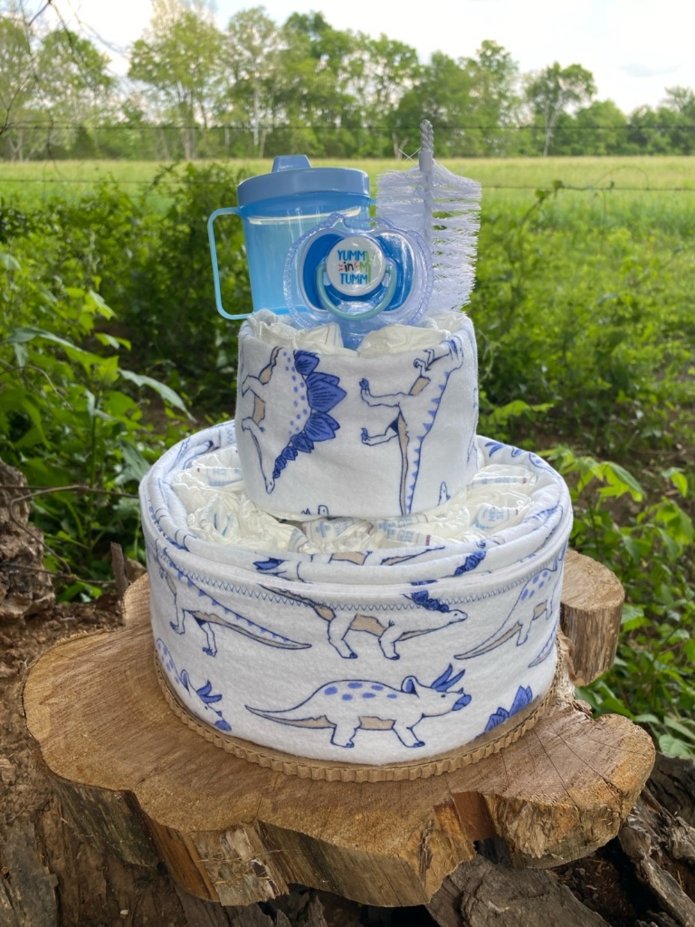 Blue Dinosaur Diaper Cake Gift Set - Picture 7 of 7